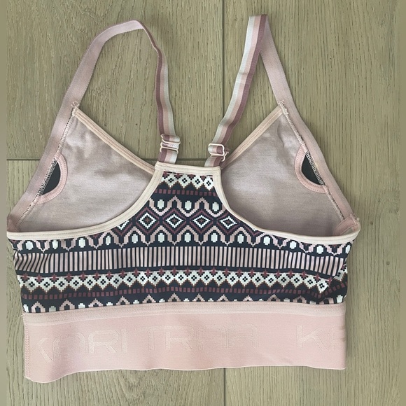 Kari Traa Sports Bra Pink Fairisle Size Small - Picture 2 of 2